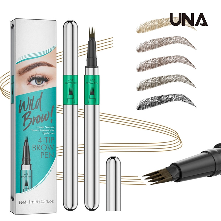 New 4 Fork Waterproof Long Lasting Eyebrow Private Label Custom Liquid Eyebrow Pen