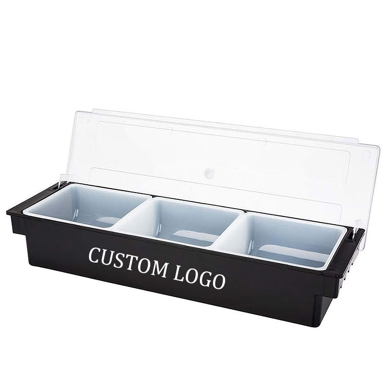 3/4/5/6 Compartment Ice Caddy Serving Container Bar Caddy