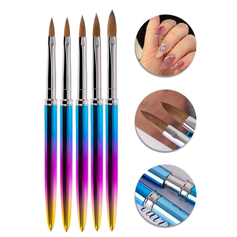 Hot Sale 100% Kolinsky Sable Metal Handle Nail Brush