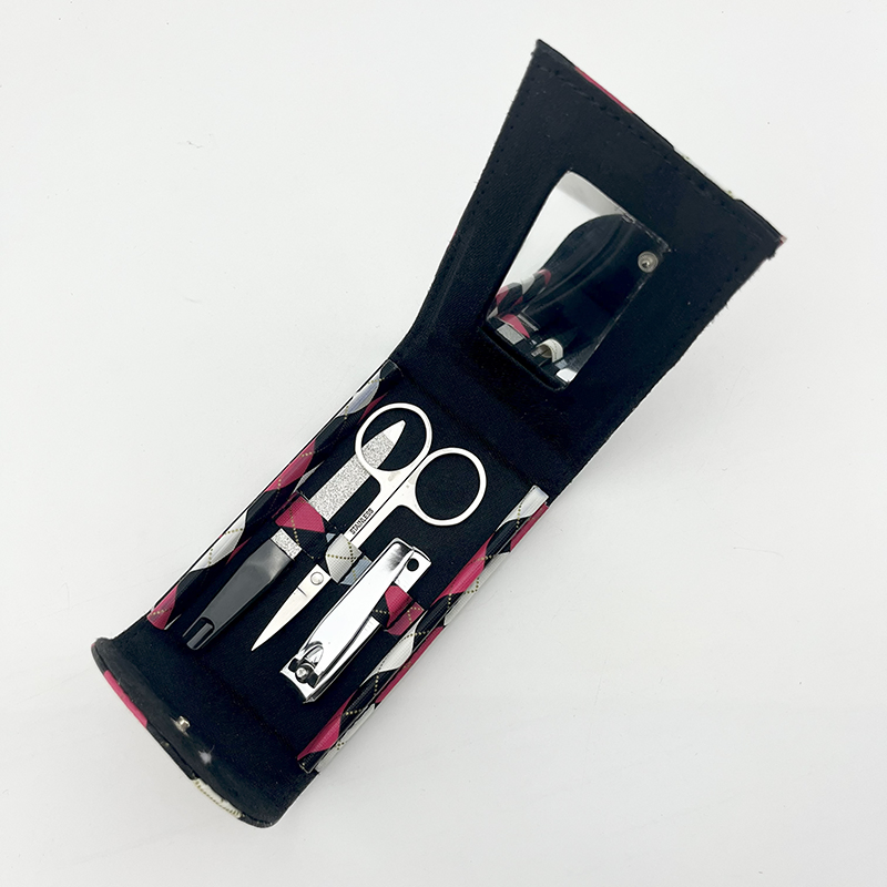 3PCS Nail Cutter Care Grooming Kits Manicure Set with Travel Bag and Mirror