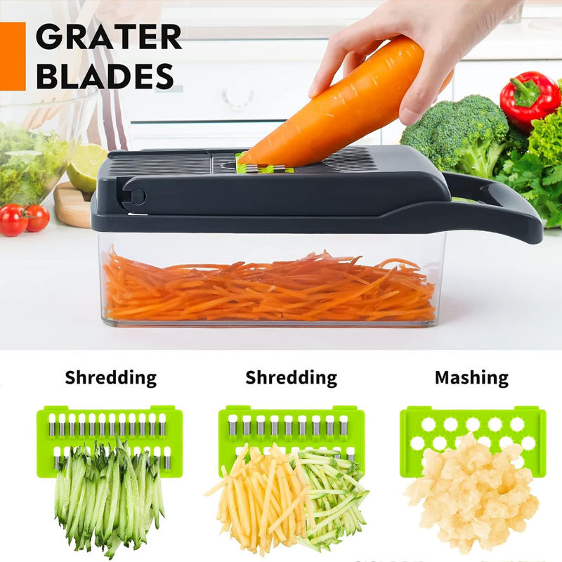 14-in-1 Multifunctional Vegetable Chopper: Onion Slicer Dicer, Spiralizer & Hand Grater (CFSKA25005)