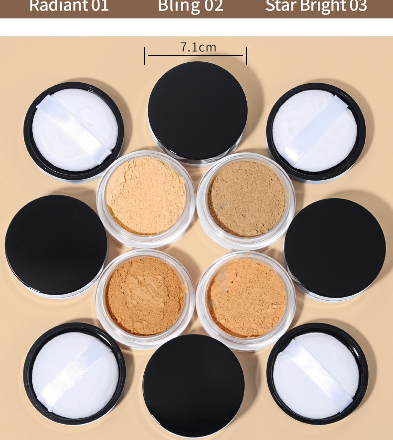 Ten Colors Clear Bottle Loose Powder Glossy Romantic Smooth Customizable Wholesale Makeup