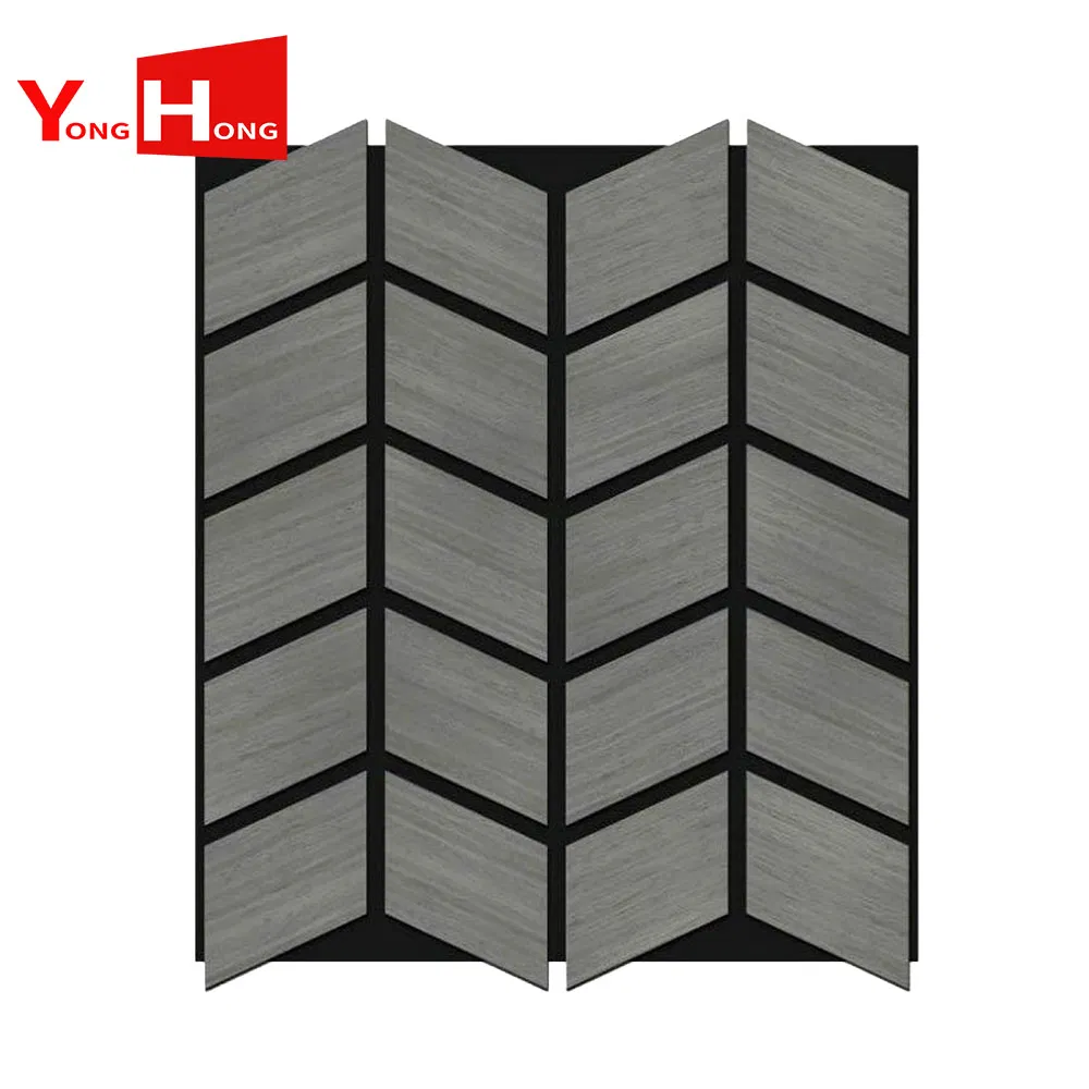 600*2400mm Nature Wood Veneer Pet Felt Wood Acoustic Panel