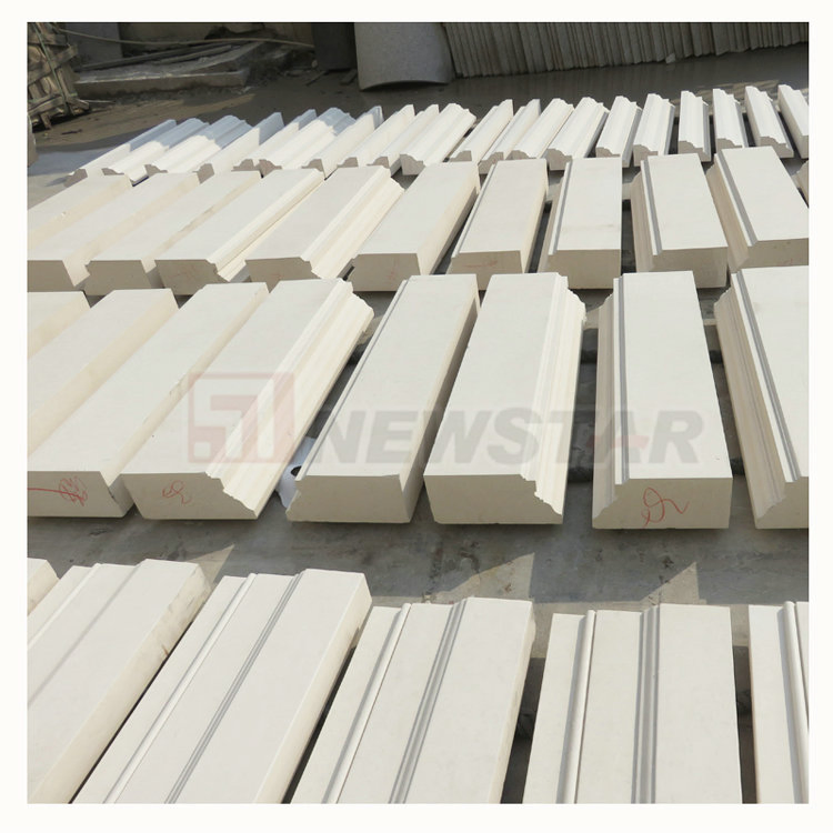 Natural Stone Cornice Moulding Cream Bellow Limestone White Wall Stone Large Pieces Cladding Stone Price