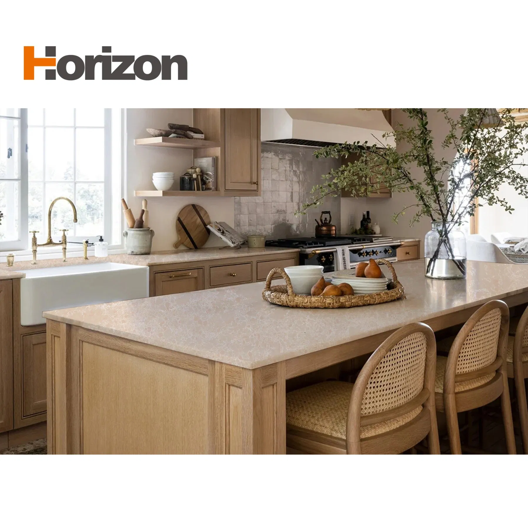Horizon Stone Honed Surface Carrara Quartz Slabs for Countertops