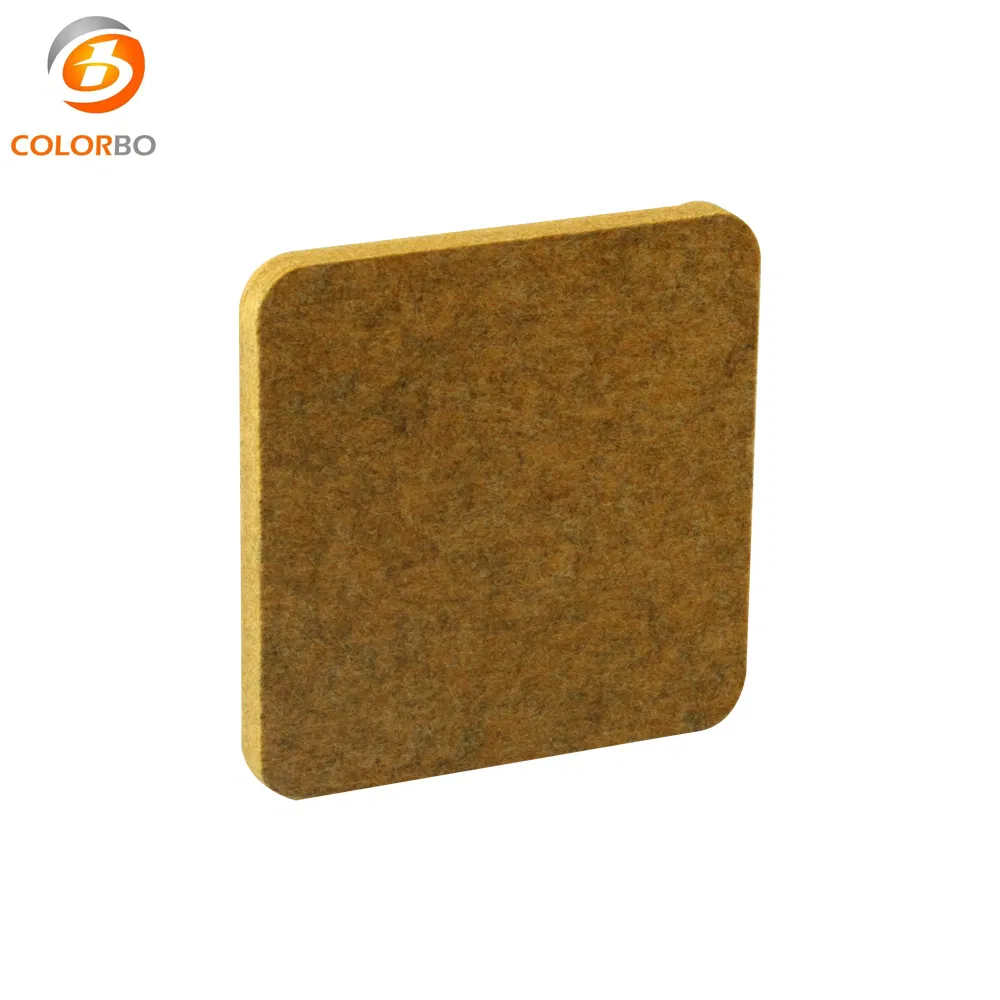 CBB15 Rattan Yellow Polytester Fiber Panel Construction Material 9MM Pet Acoustic Panel