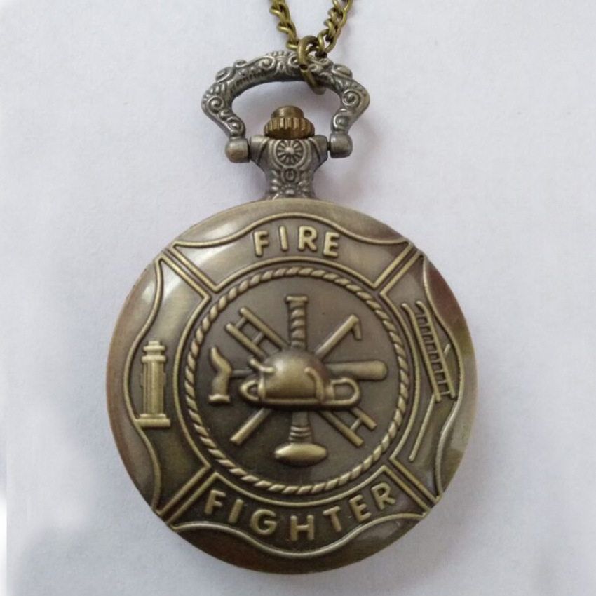 Classic Fire Bronze Vintage Men Women Antique Model Tuo Table Fighter Pocket Watch