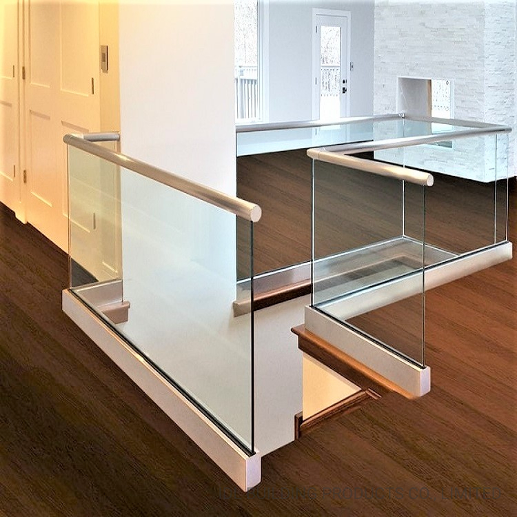 Stainless Steel Cover Aluminum Shoe Base Glass Rails U Channel Glass Railing Frameless Glass Balustrade for Deck/Staircase/Patio/Balcony/Terrace/Porch