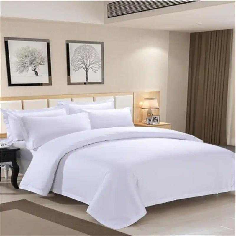 White Microfiber Polyester Hotel Bed Sheet Set