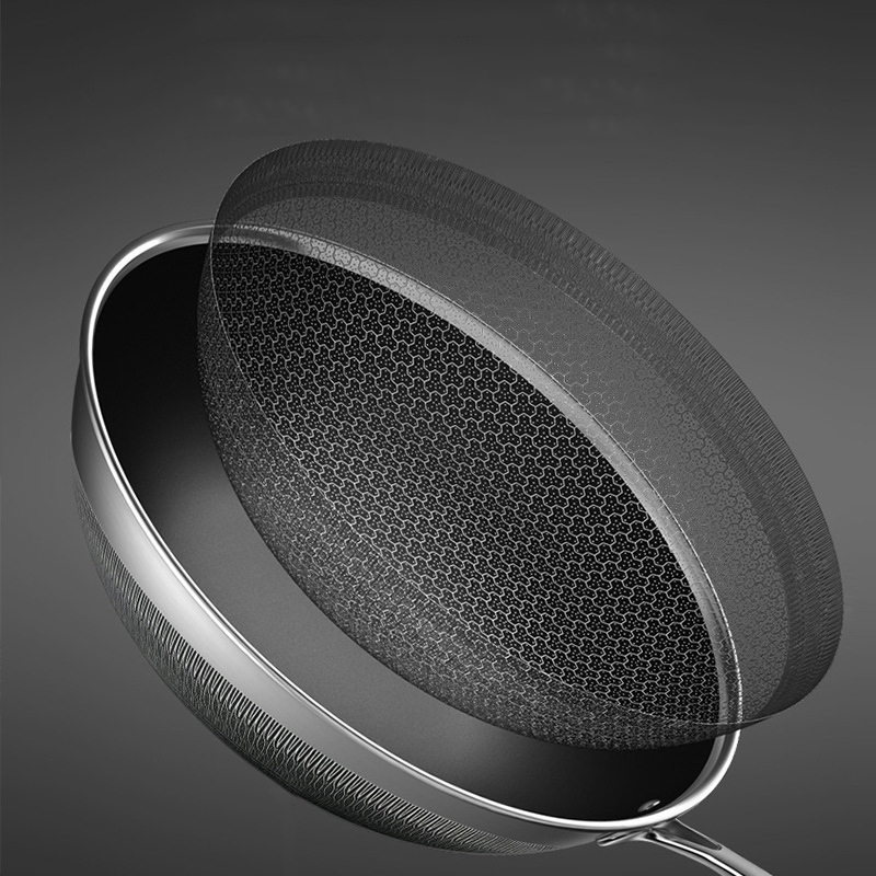 Double Sided Honeycomb 316 Stainless Steel Wok Induction Stove 32cm Cooking Wok