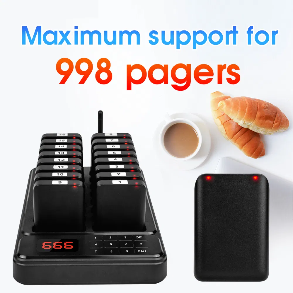 Wireless Restaurant Paging System Waterproof Buzzers for Food Truck Fast-Casual