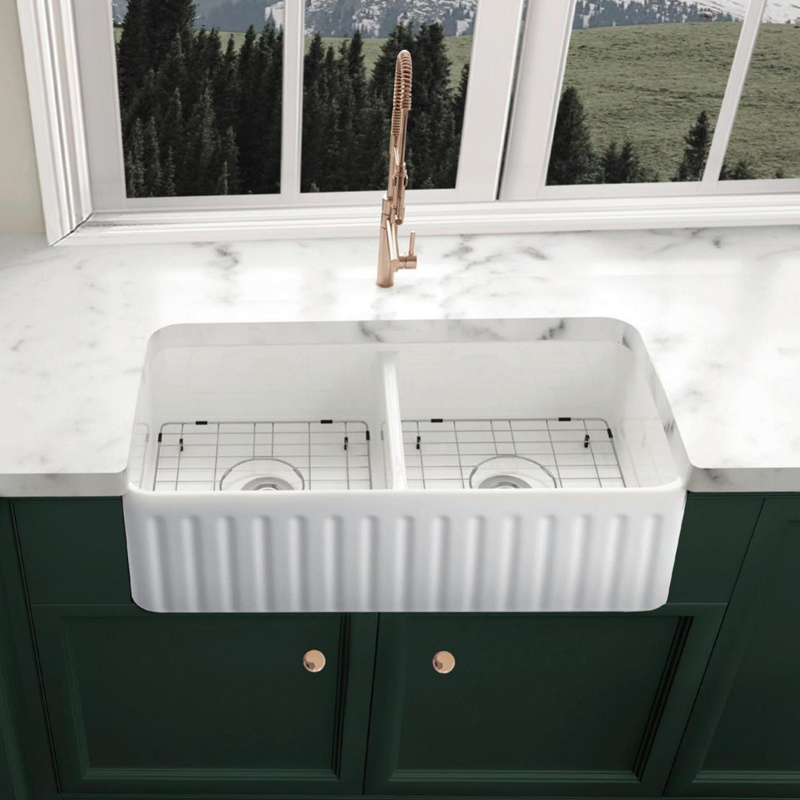 Hot Selling 24 Inch Farmhouse Ceramic Sink Single Bowl White Apron Front Kitchen Ceramic Kitchen Sink