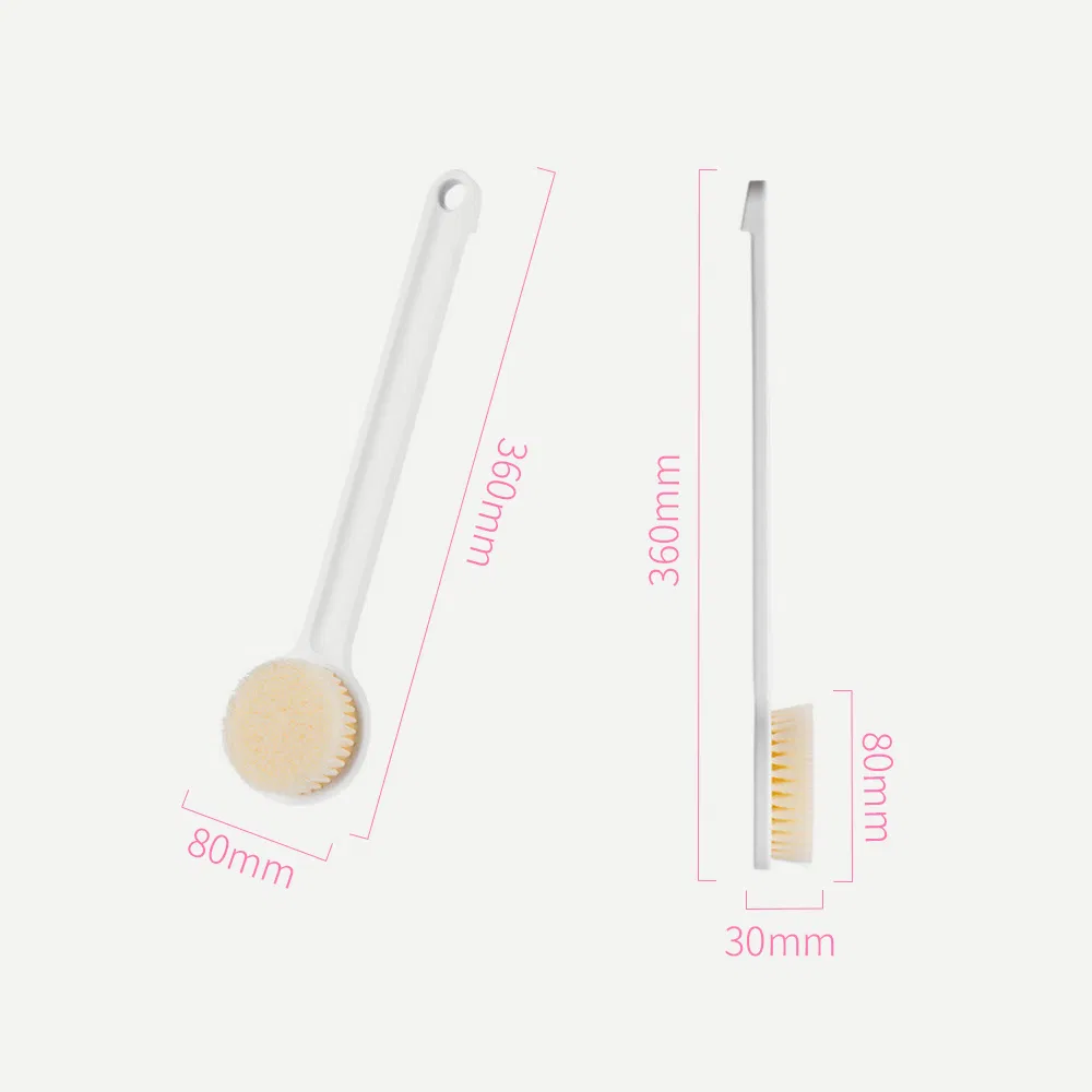 Factory Price Plastic Handle Rectangle Body Scrub Cleaning Brush with Long Handle and Soft Bristles