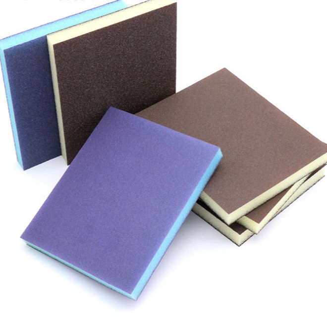 Double Surface Sanding Sponge Pad with Abrasive Paper
