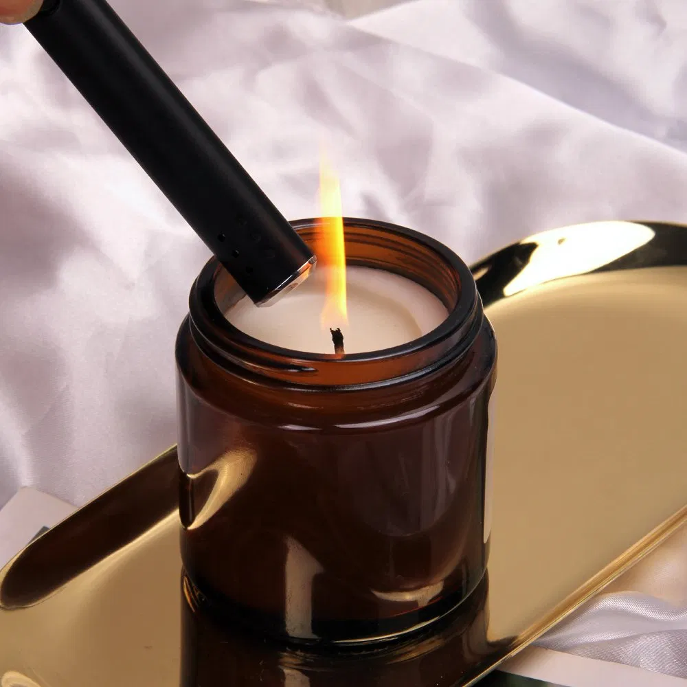 Wholesale Custom Logo Metal USB Rechargeable Charging Electronic Encendedores Flameless Electric Long BBQ Kitchen Candle Lighter