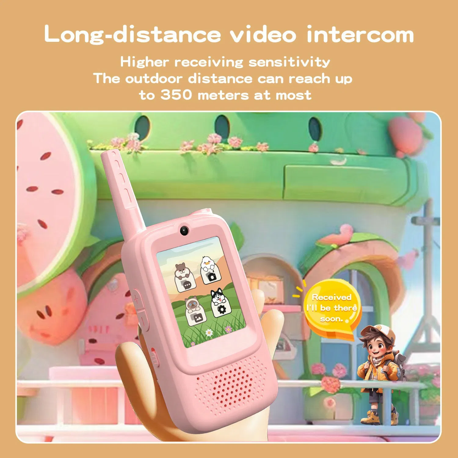 Детская видеорация A1 Kids Walkie Talkie (розовый/синий)