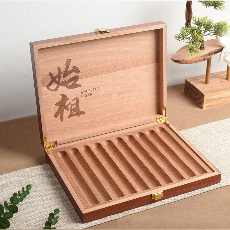 12PCS Chabili Solid Wooden Cigar Humidor with Compartments
