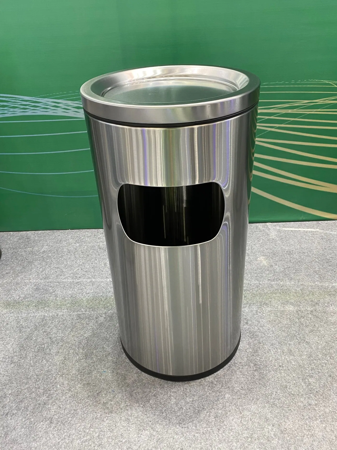 Stainless Steel Rounded Trash Can for Indoor Use