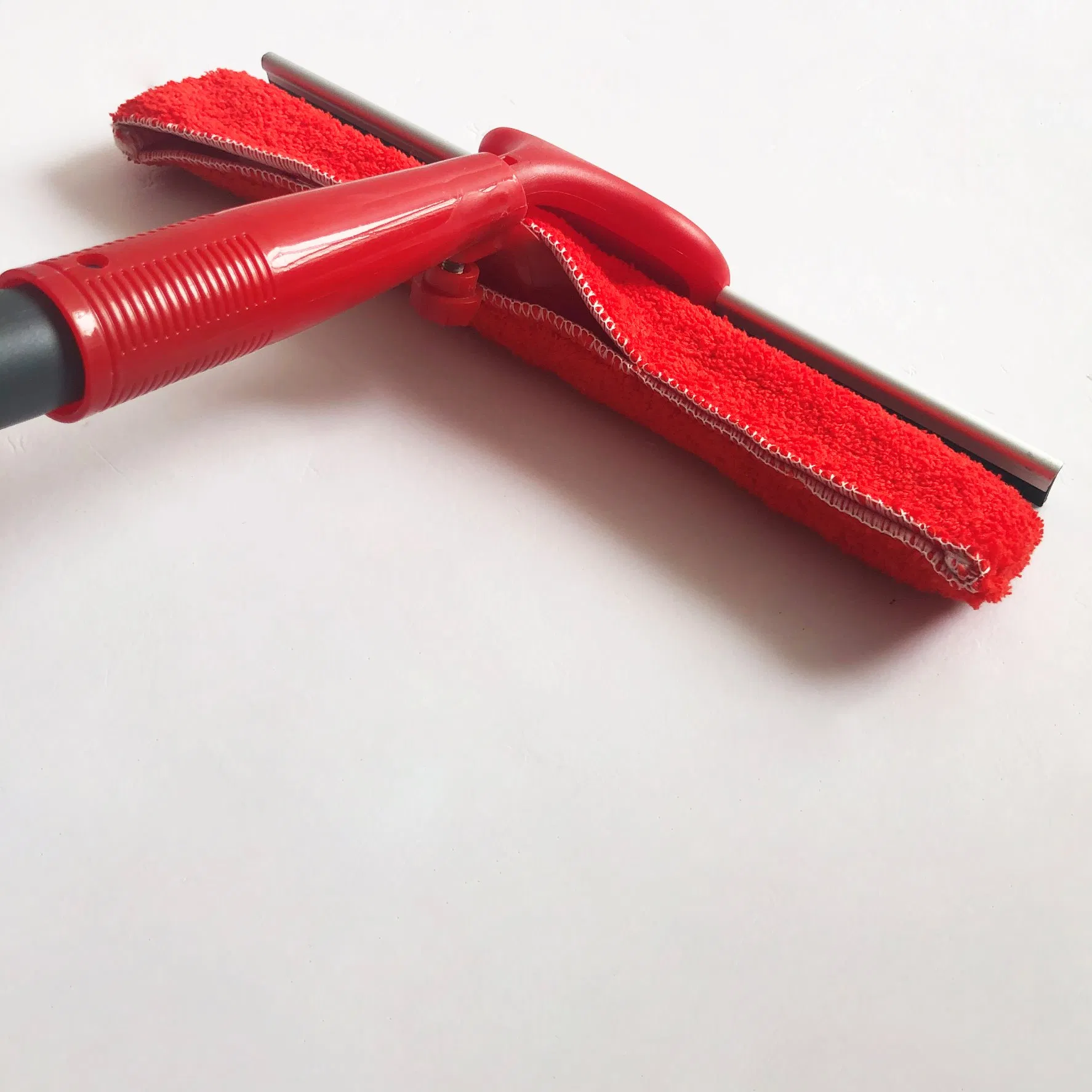 Wholesales Price Metal Telescopic Handle with Microfibre Refill and Rubber Squeegee Dobule Side Head Window Cleaner for Outdoor and Indoor Cleaning