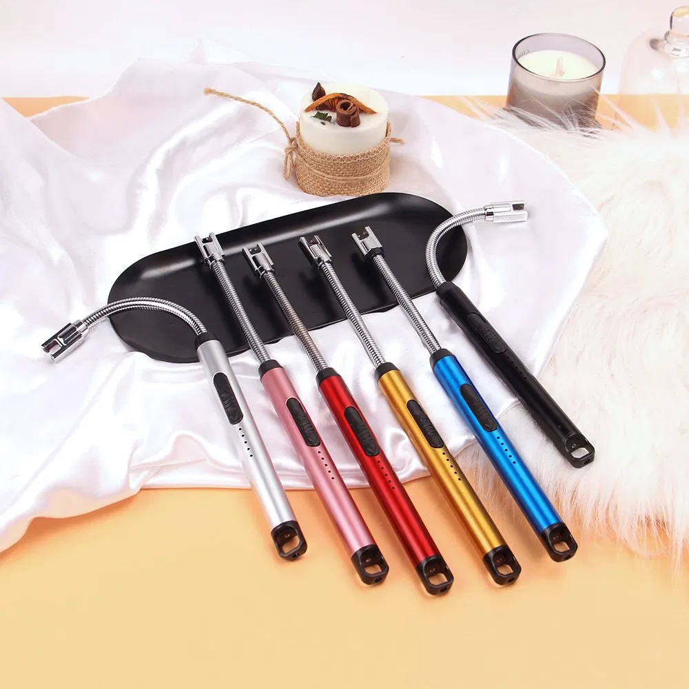 Custom Logo USB Rechargeable Plasma Lighter Electric Candle Lighter Electronic Cigarette Lighter