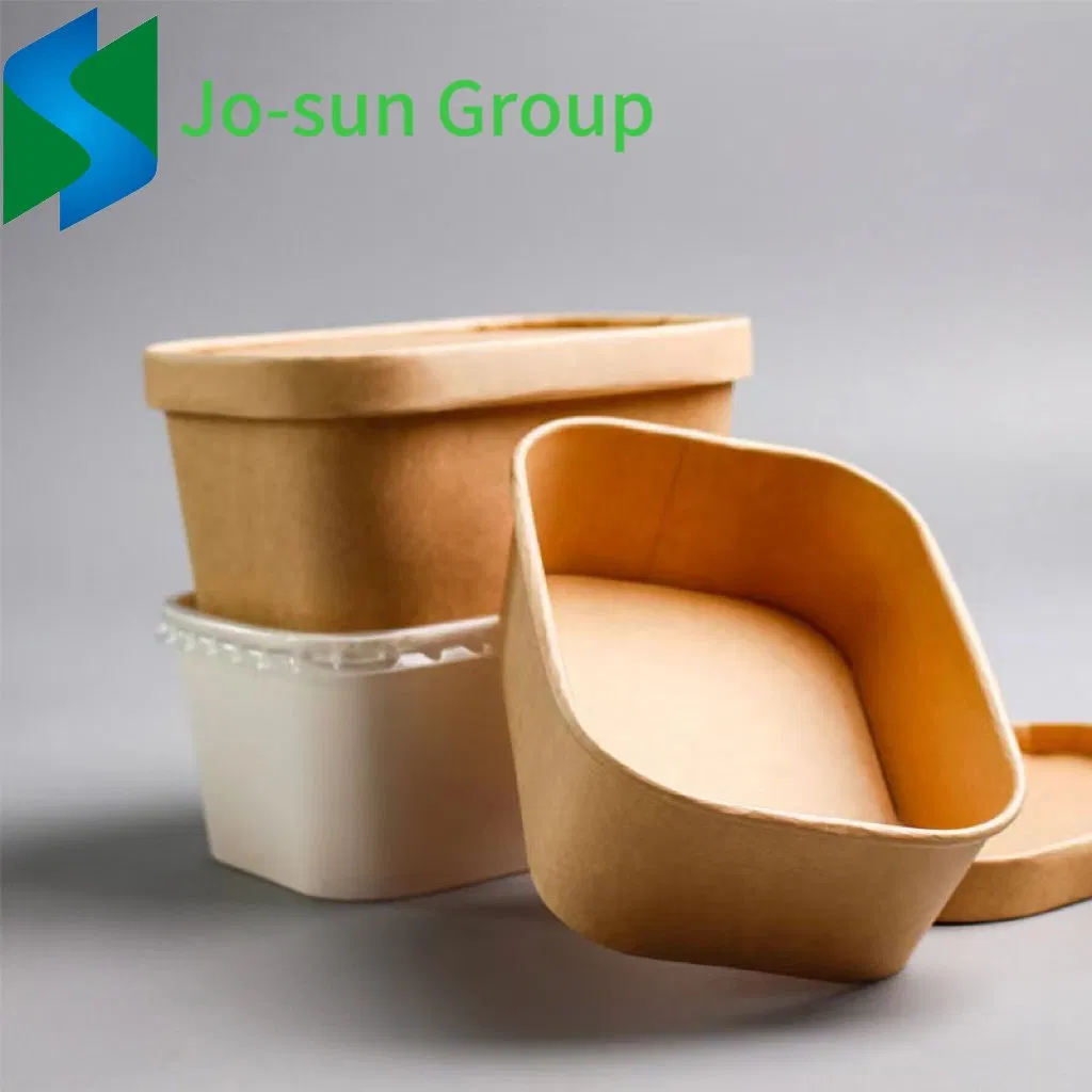 Recyclable Kraft Paper Lunch Box Rectangular Takeaway Bento Fast Food Packing Box Thickened Salad Eco-Friendly Bowl