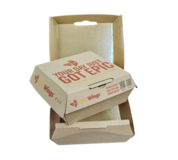 100% Manufacturer Cardboard Pizza Clamshell Box with Coating Take Away Paper Packaging Box