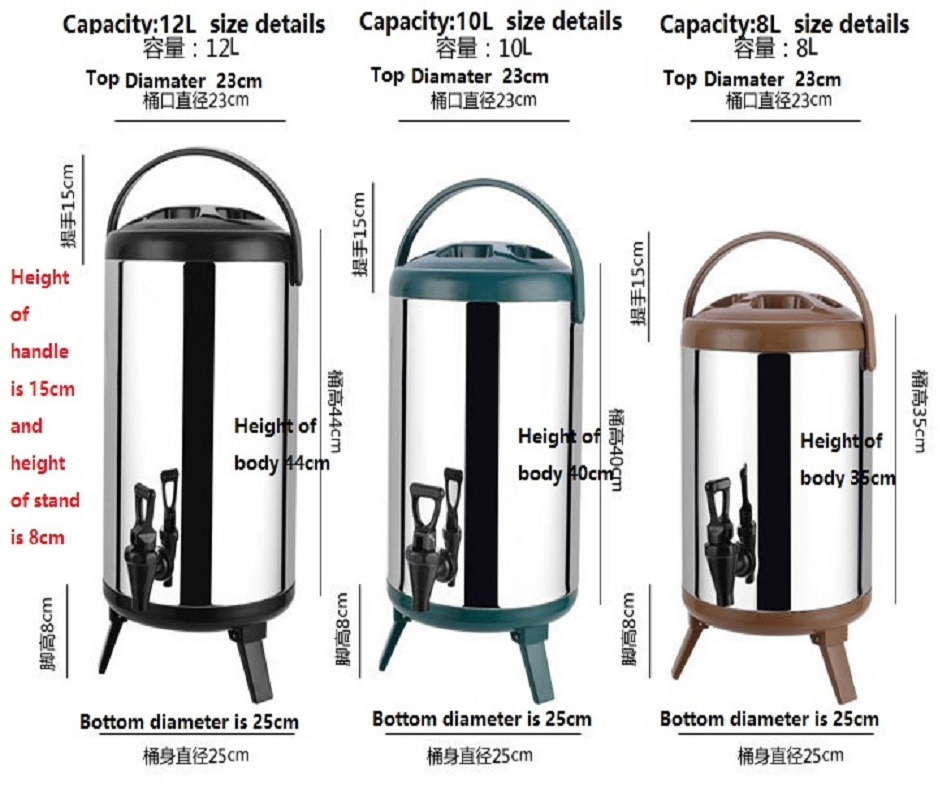 Hotel Supplies Stainles Steel Insulated Beverage Dispenser Insulated Thermal Hot and Cold