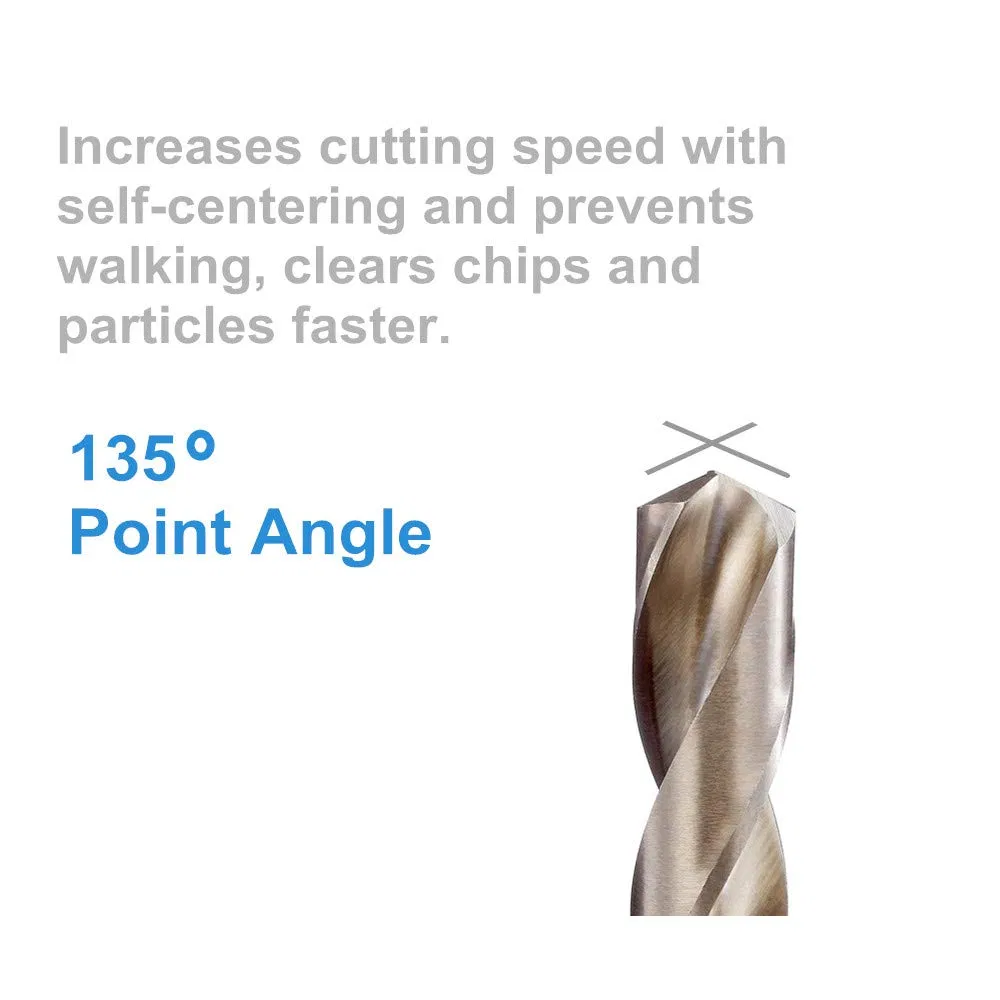 DIN338 HSS M35 Co5% Twist Drill Bits for Stainless Steel Amber Finished Fully Ground High Speed Steel