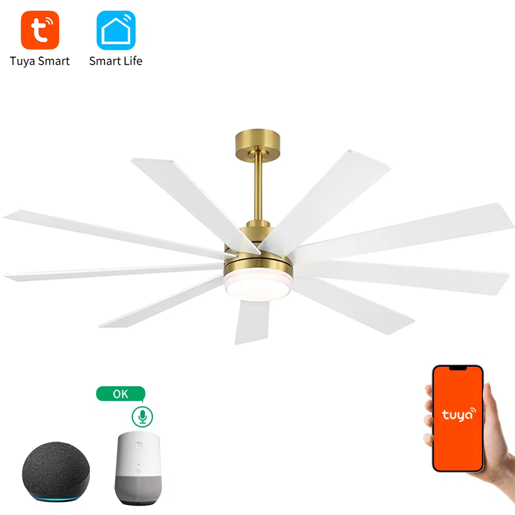 Потолочный вентилятор с подсветкой 9 лопастей, современный дизайн