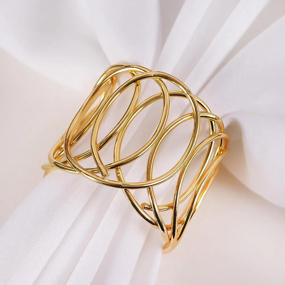 Metal Woven Napkin Ring Western-Style Hotel Banquet Table Set for Wedding