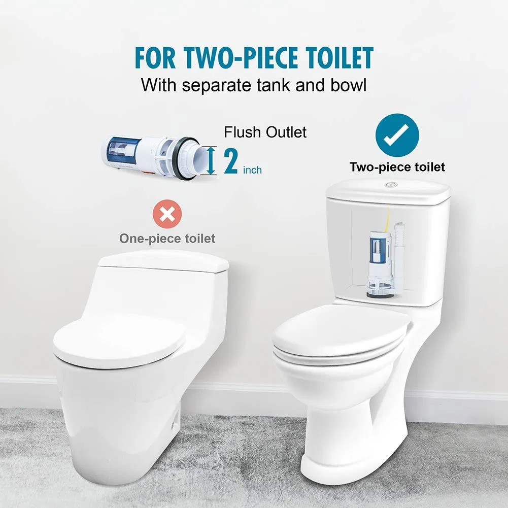 Complete Standard Toilet Parts Flush Valve Kit with Durable Metal Handle Converter