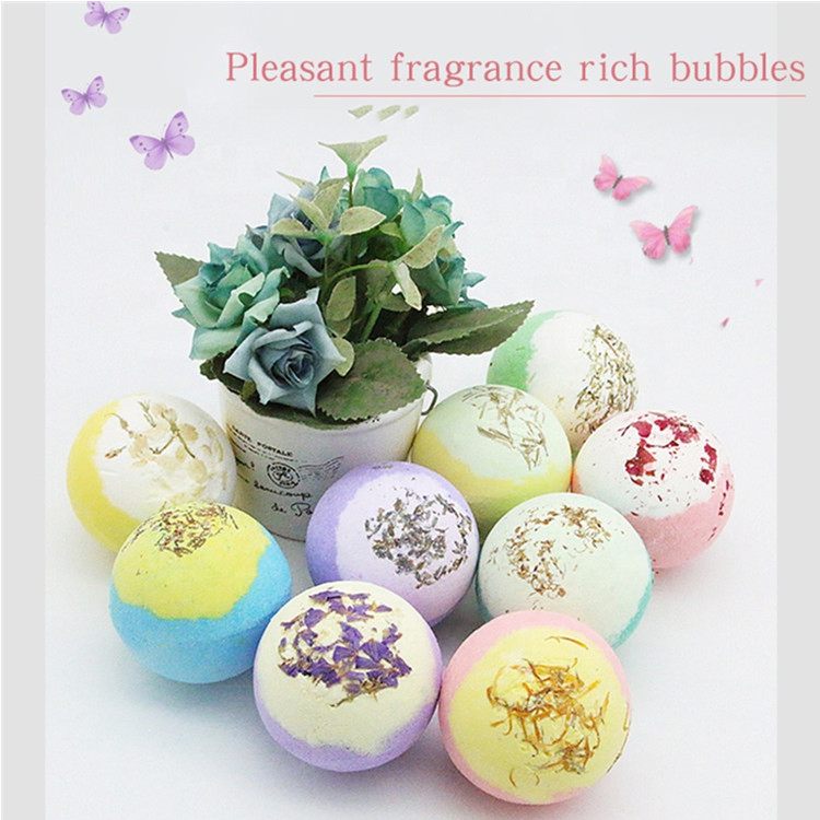 Natural Organic Flowers Bubble Bath Scented Vegan Large Fizzies Bath Bombs Gift