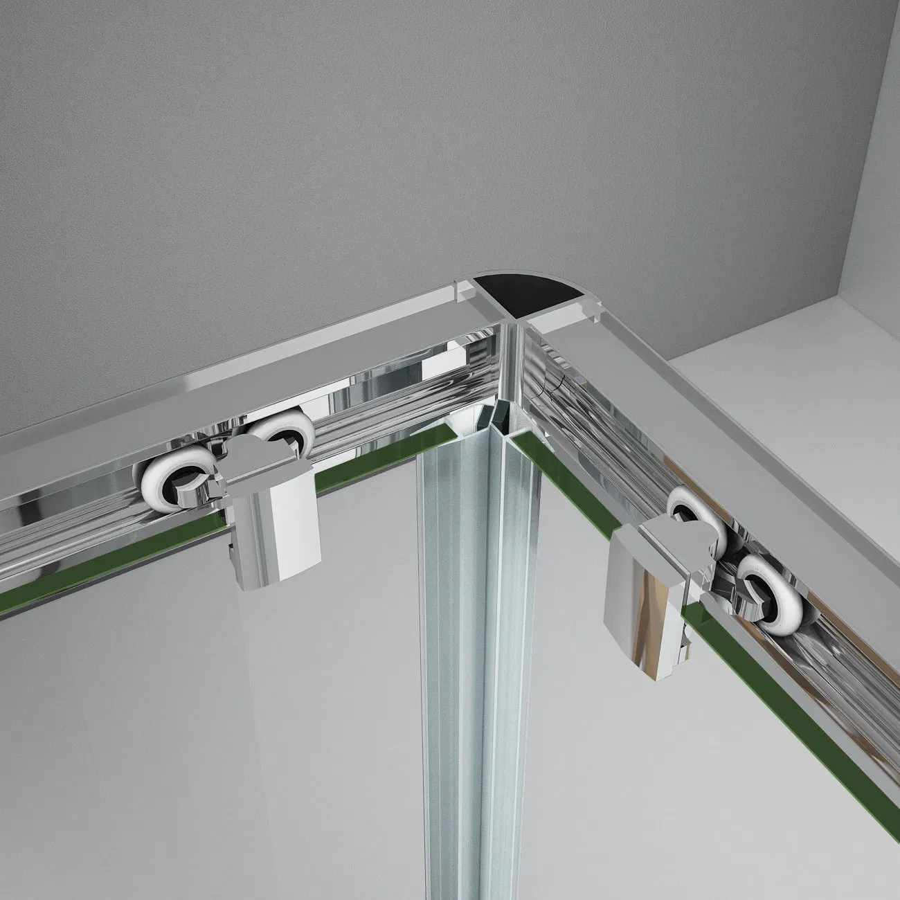 Modern Design Square Sliding Bathroom Glass Shower Enclosure