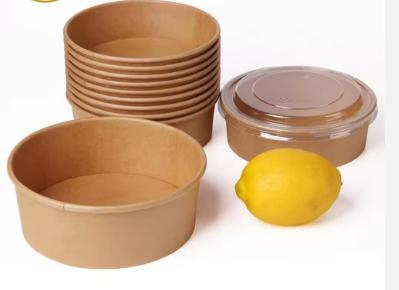 Disposable Kraft Soup Bowl with Lid Hot Soup Food Paper Bowls