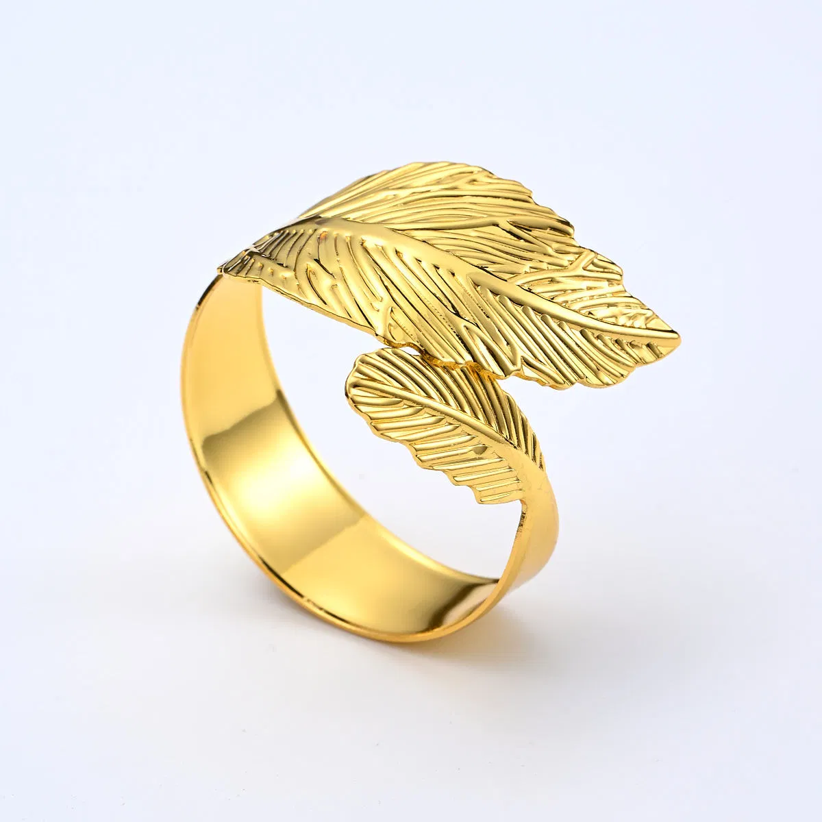 Leaf Metal Electroplated Napkin Ring Gold Napkin Buckle Table Decorations