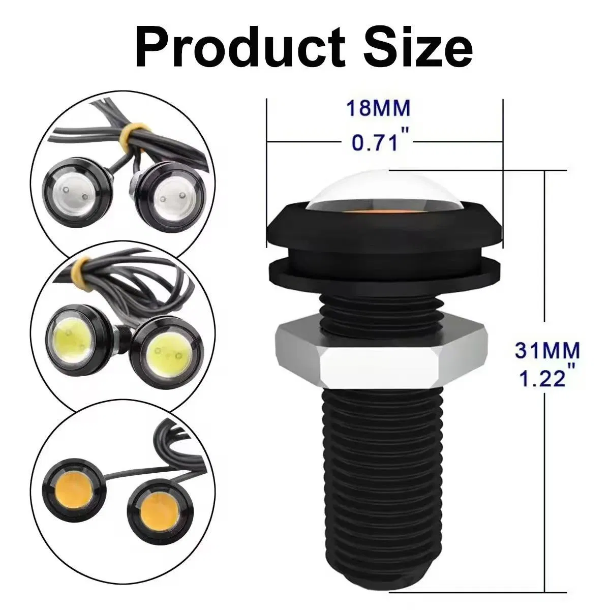 Водонепроницаемые светодиодные лампы Eagle Eye 18мм DC12V