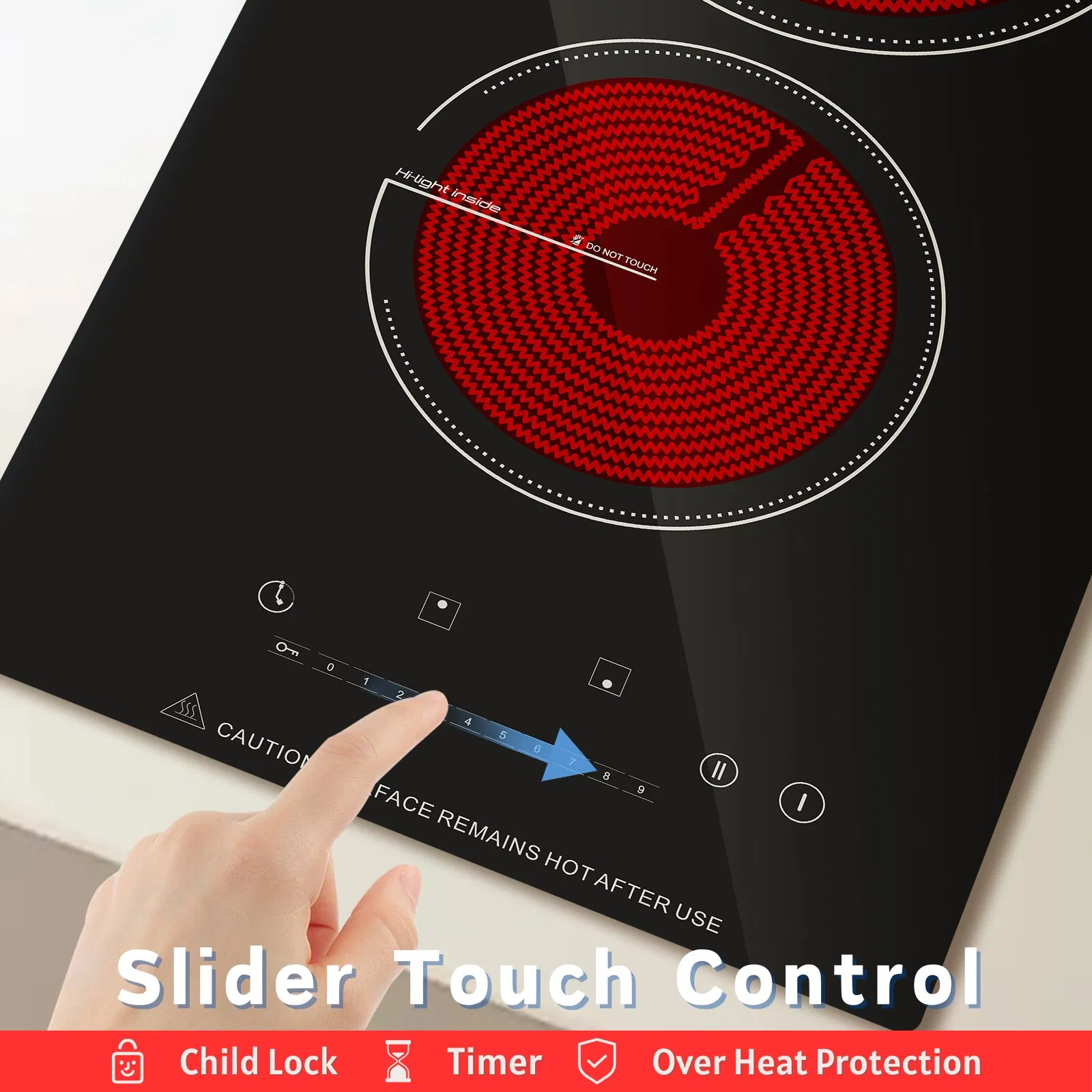 2025 New Trend Electric Cooktop 2 Burner Ceramic Hob Radiant Built-in 2 Burner Infrared Cooker