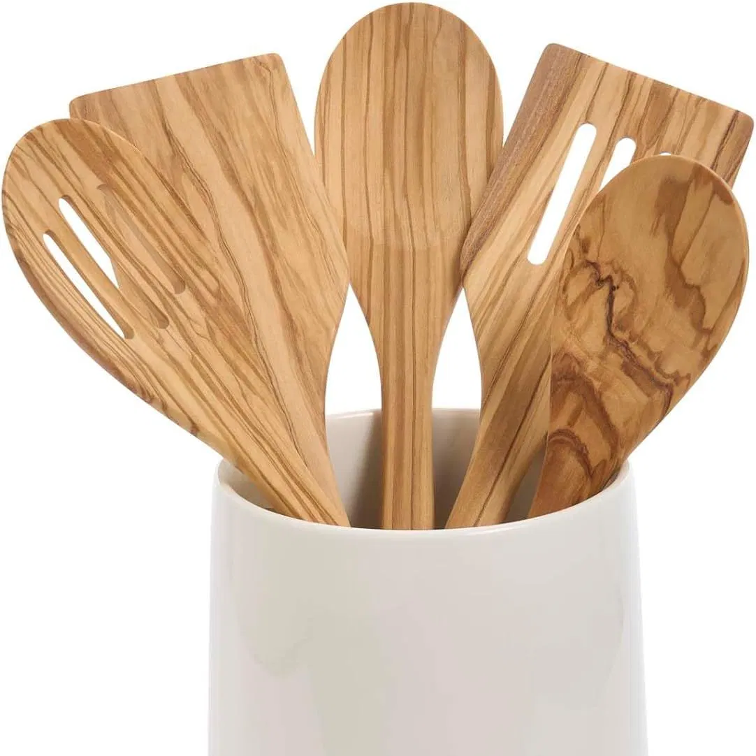 Premium 12 Inch Natural Olive Wood Trough Cooking Spoon for Kitchen Use