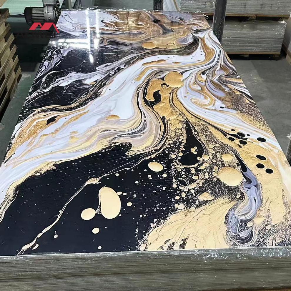 High Quality 1220X2440mm 3mm 3D Printing Wall Cladding PVC UV Marble Sheet