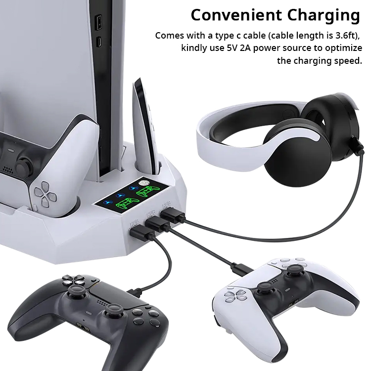 Wholesale Game Controller Charging Dock Stand and Cooling Fan Station for PS5
