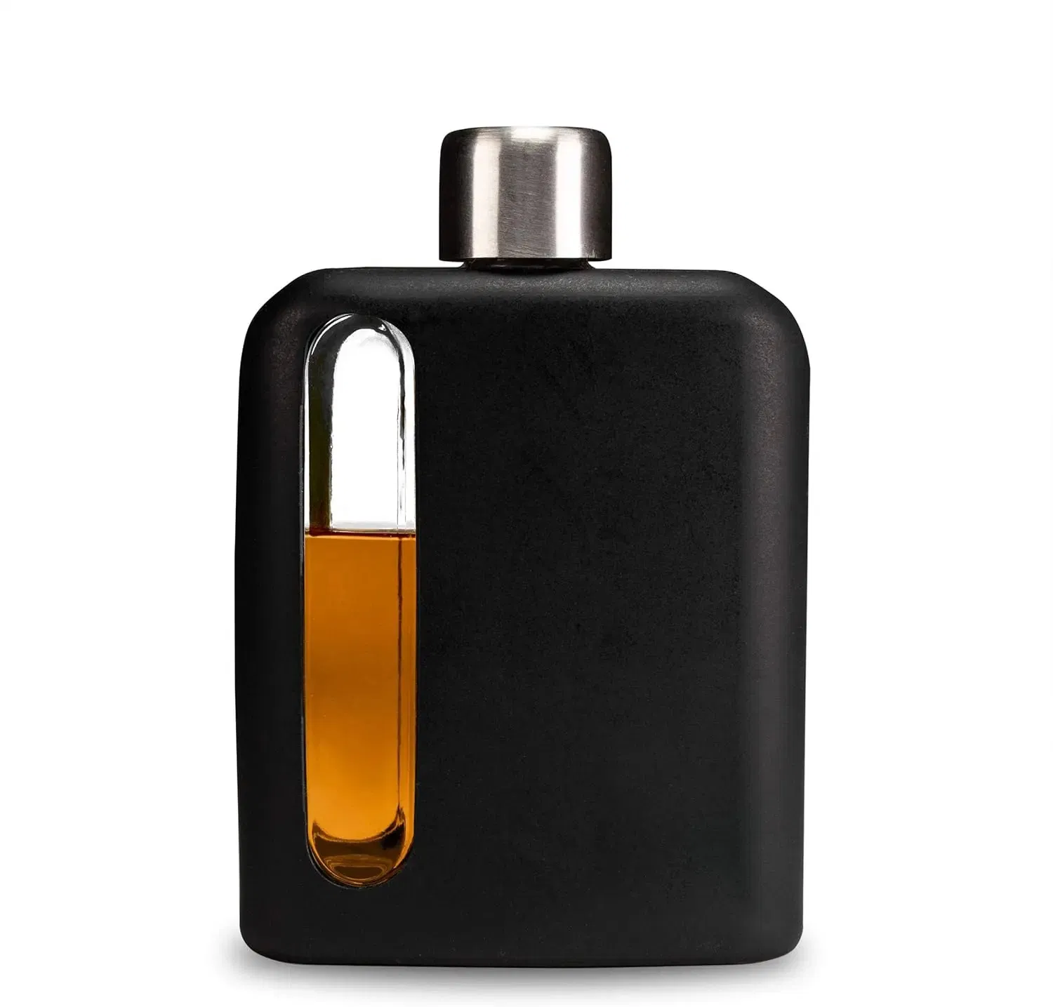 OEM ODM Leakproof Lids Glass Hip Flask with Protective Silicone Leather Sleeve