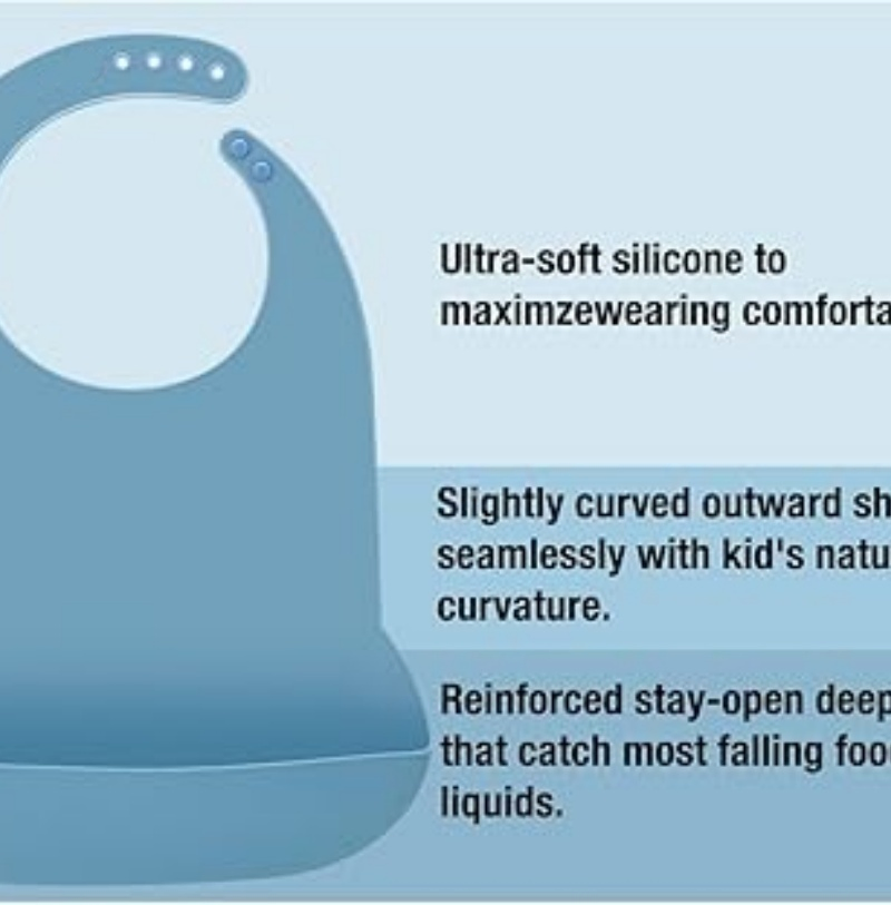 Elderly Senior Feeding Bibs Adjustable Waterproof Silicone Adult Bib for Eating