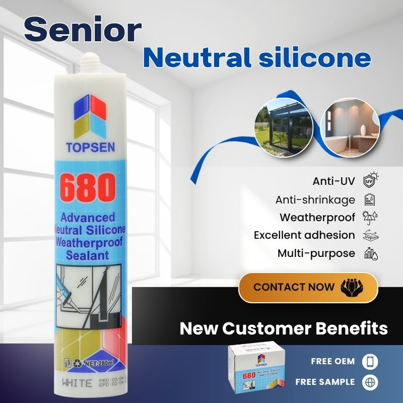 Flexible 680 Neutral Silicone Sealant for Gaps, Cracks & Joints
