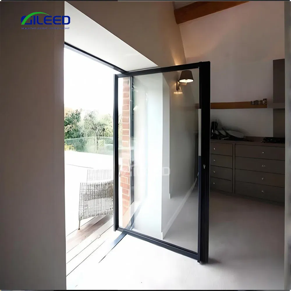 2025 New Design French Style Aluminum Alloy Frame Glass Revolving Pivot Door
