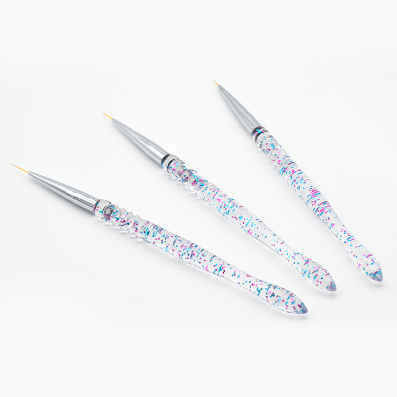 Customizable Logo Guyo Clear Handle Nylon Nail Liner Brush
