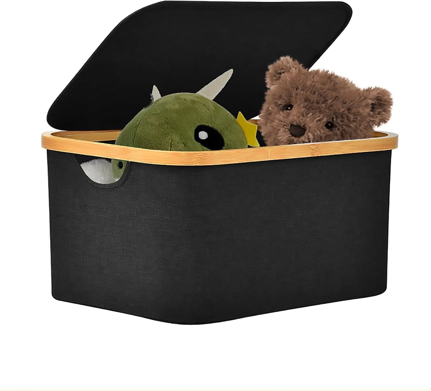 Bamboo Home Minimalist Suitable for Clothing, Stationery, Miscellaneous Items, Covered Storage Basket