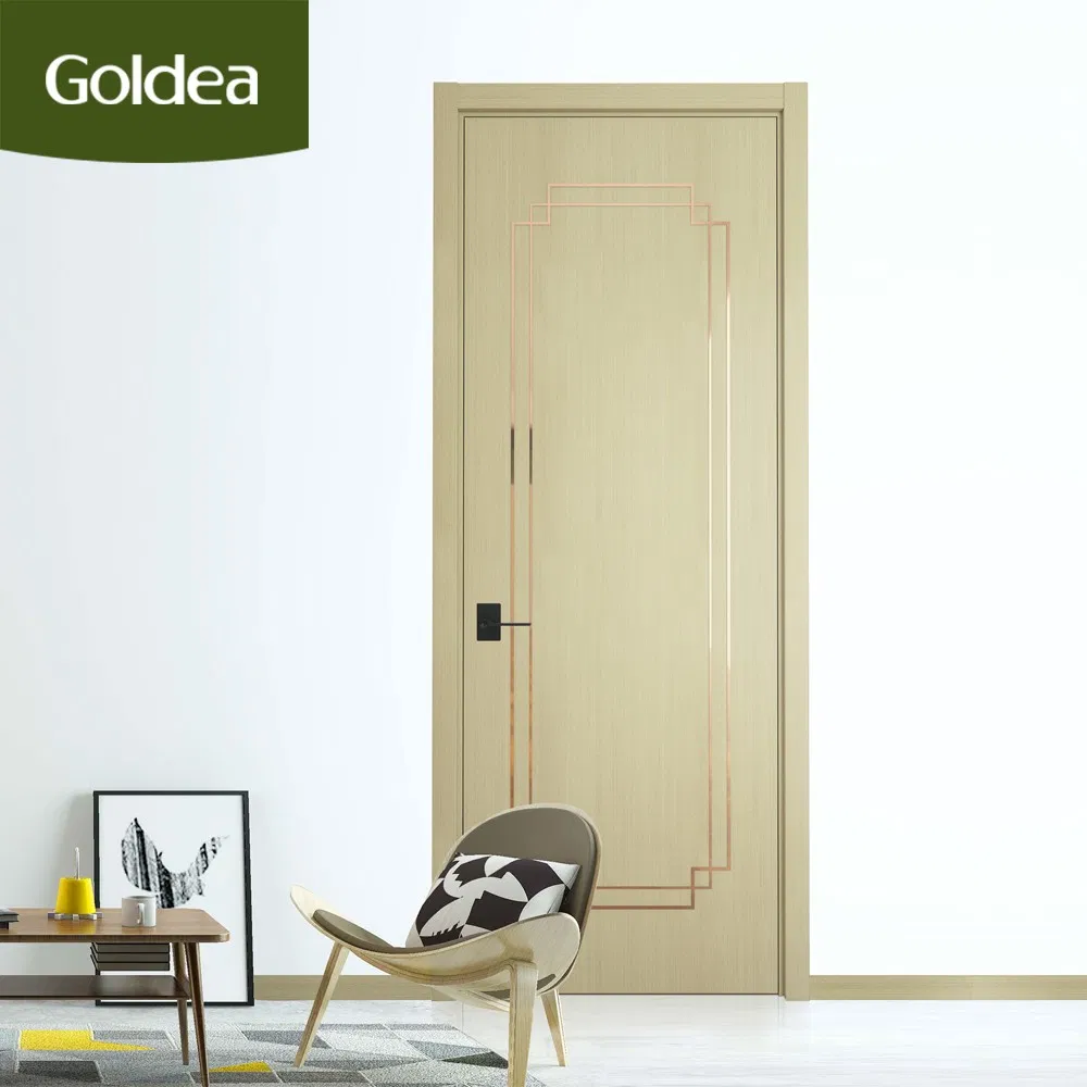 Finished China Natural Oak White PVC Solid Wooden Door with Good Price