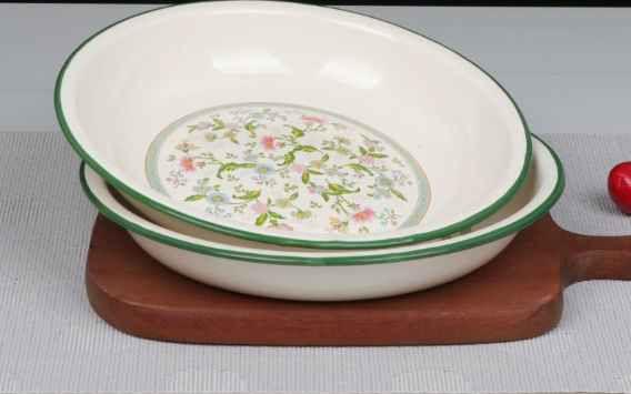 Commonly Used Printed Enamel Rice Plates Can Be Customized