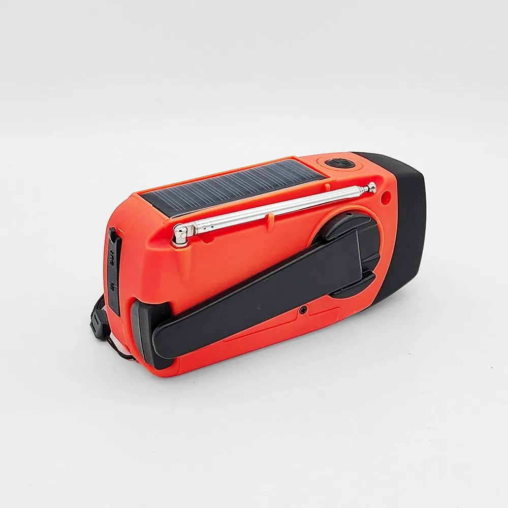 Solar Hand Crank Self-Powered Survival Emergency Am FM Noaa Weather Radio with LED Flashlight 2000mAh Power Bank Emergency Radio