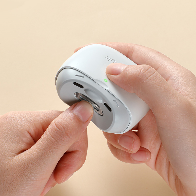 Electric Automatic Nail Clipper with Light & 2 Speeds Fingernail Cutter and File 2 in 1 Design, Nail Scraps Storage USB Rechargeable Safety Fingernail Trimmer